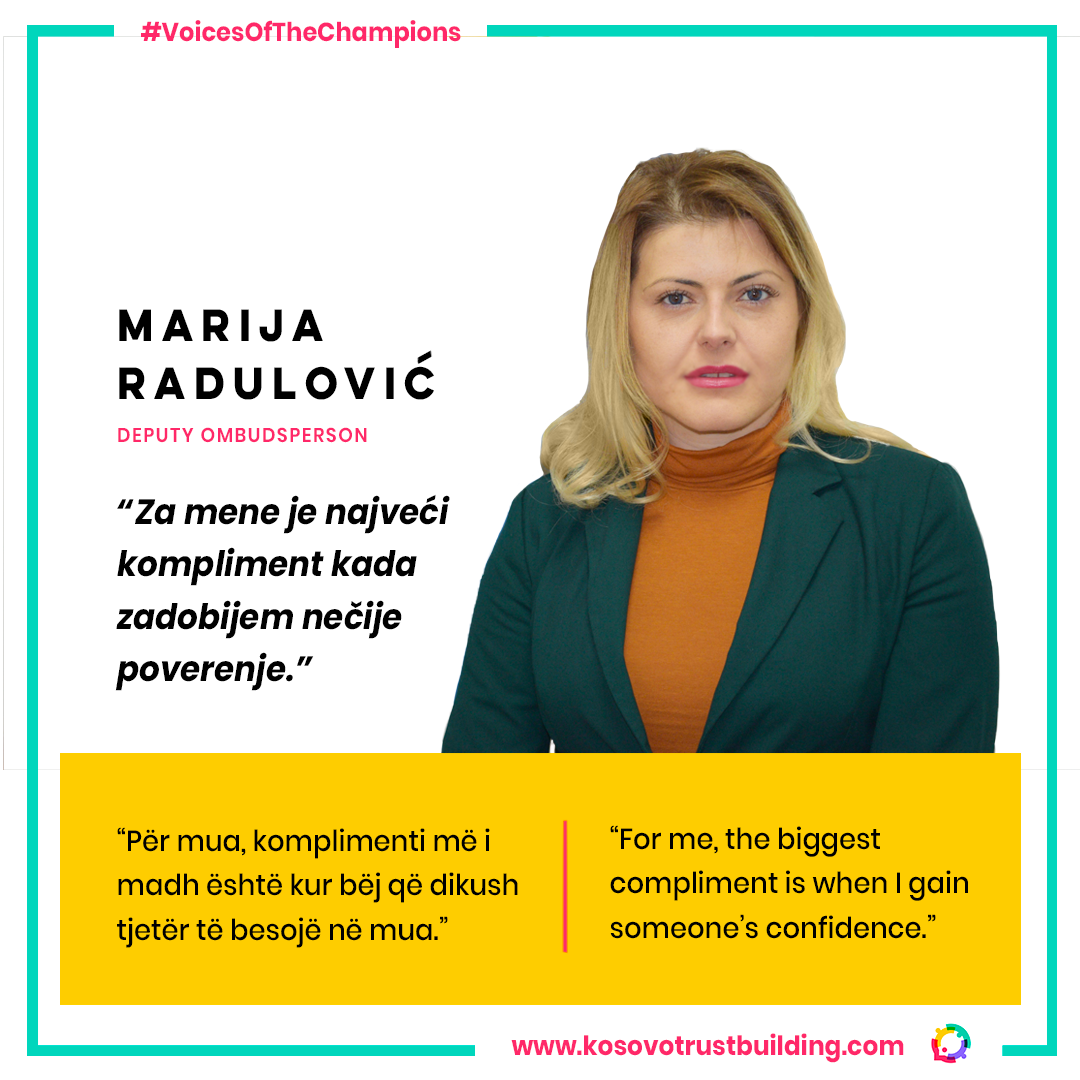 Marija Radulović, Deputy Ombudsperson is a #KTBChampion!