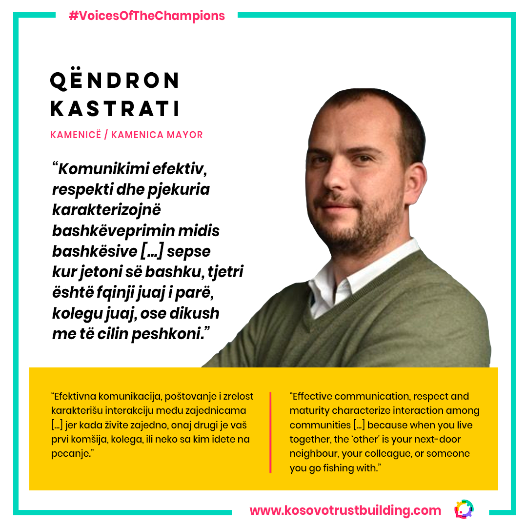 Qëndron Kastrati, Kryetar i Komunës së Kamenicës është një #KTBChampion!