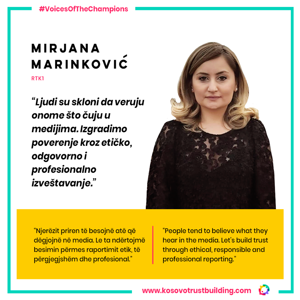 Urednica programa na srpskom jeziku RTK1, Mirjana Marinković je #KTBChampion! 