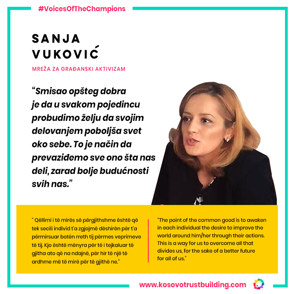 Sanja Vukovic, Aktivistja  është #KTBChampion!