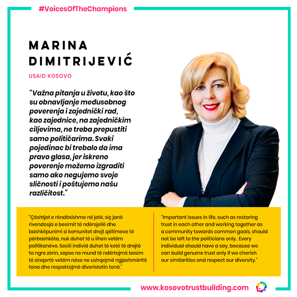 Marina Dimitrijević, Project Management Specialist at USAID Kosovo is a #KTBChampion!