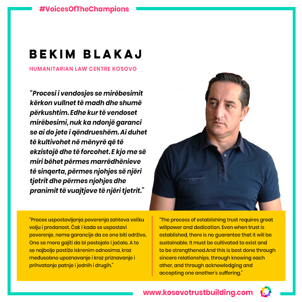 Bekim Blakaj, Director of HLC Kosovo is a #KTBChampion! 