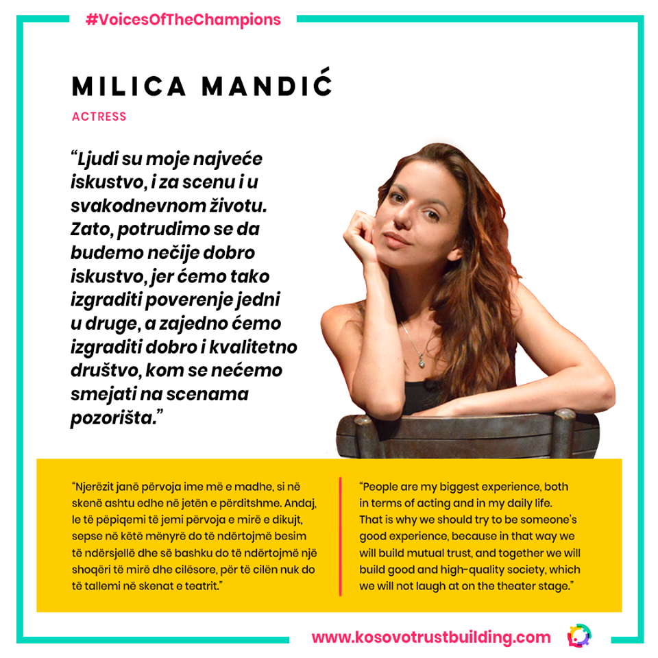 Actress Milica Mandić is a #KTBChampion!