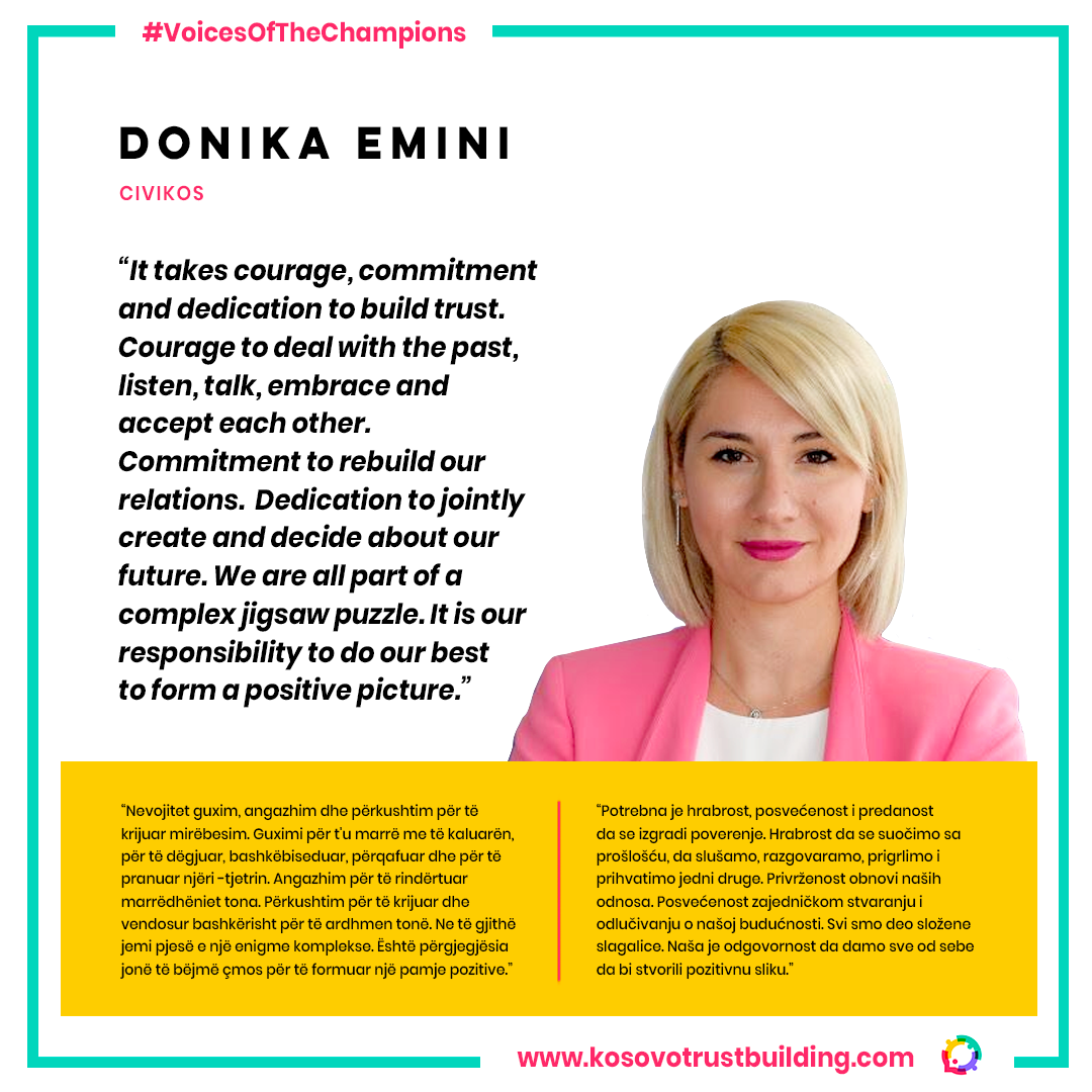 Donika Emini, Executive Director of the Civikos is a #KTBChampion!