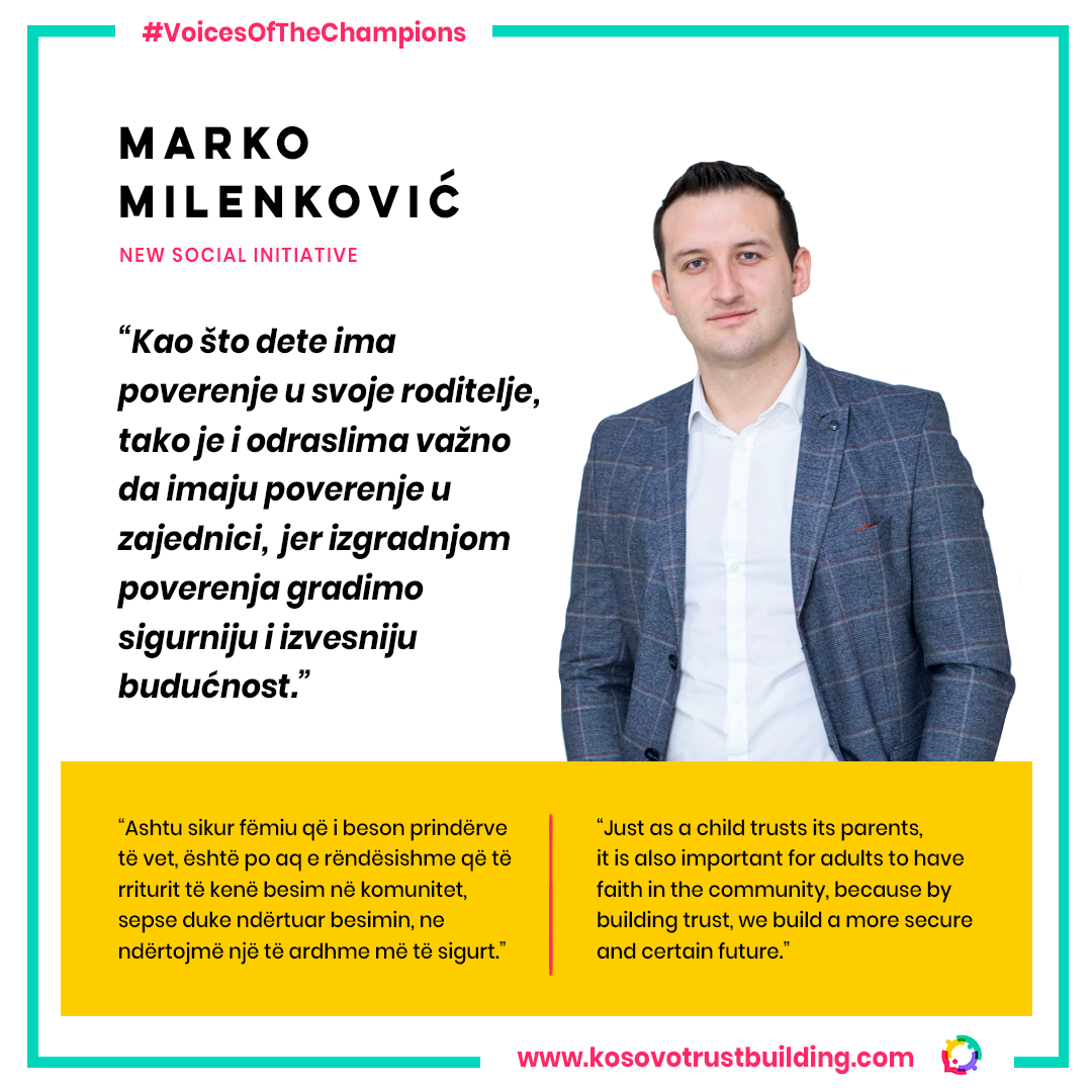 Marko Milenković, Zyrtari i Programit në Iniciativën e Re Sociale është # KTBChampion!