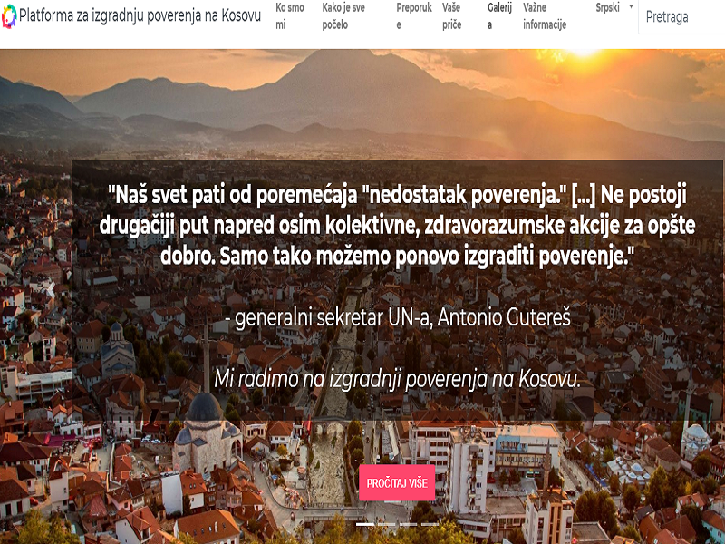 Pokrenut sajt platforme za izgradnju poverenja na Kosovu