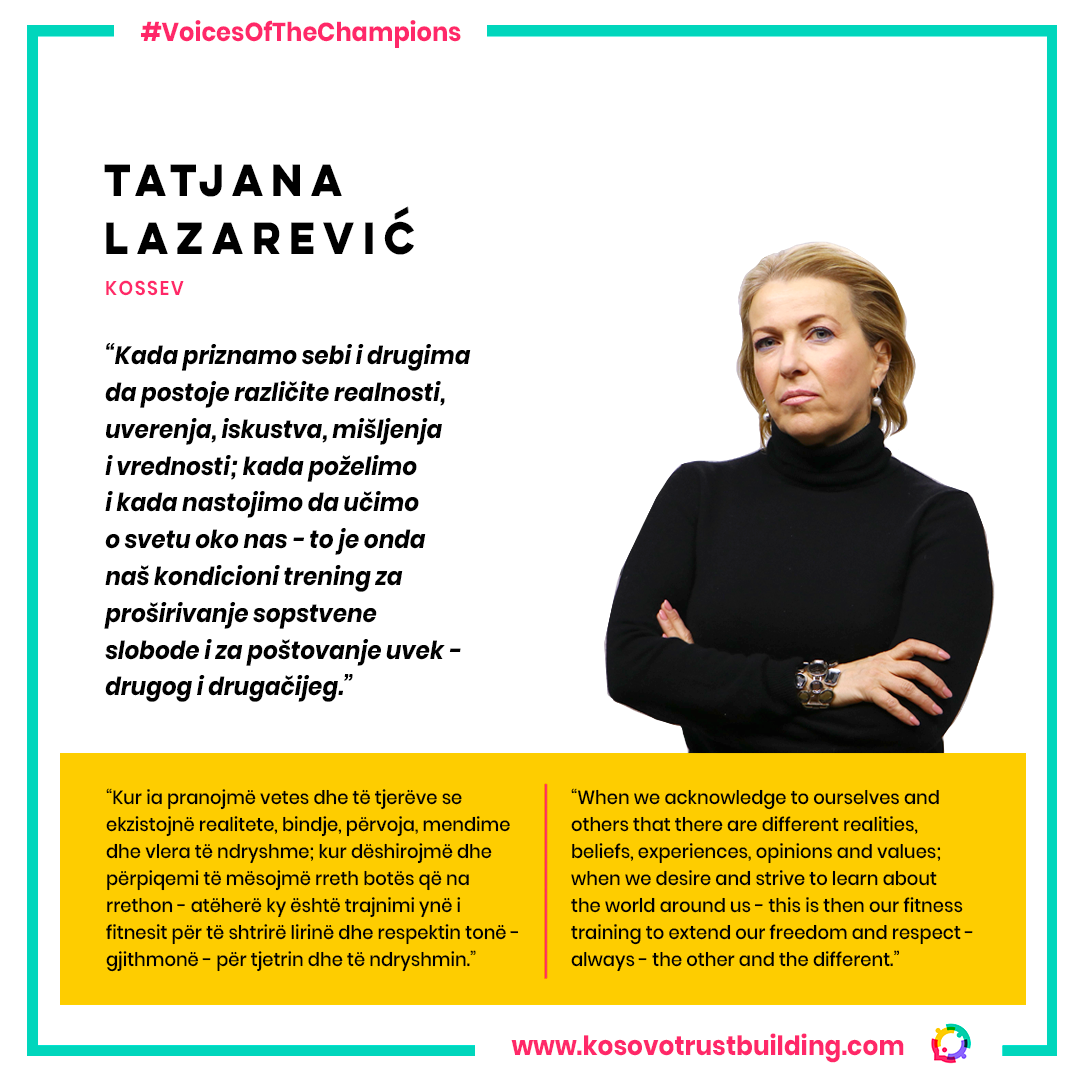 Tatjana Lazarević, Kryeredaktorja e Portalit të KoSSev, është #KTBChampion!