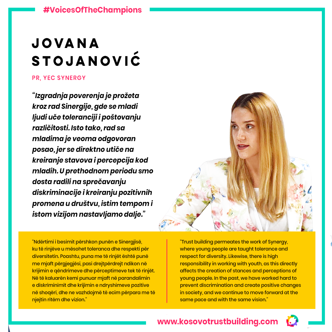 Jovana Stojanović, PR u OEK Sinergija,  je #KTBChampion!