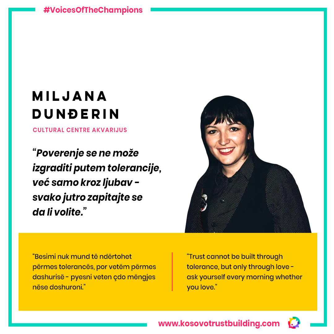 Drejtoresha e qendrës kulturore private Akuarijus, Miljana Dunđerin është  #KTBChampion!